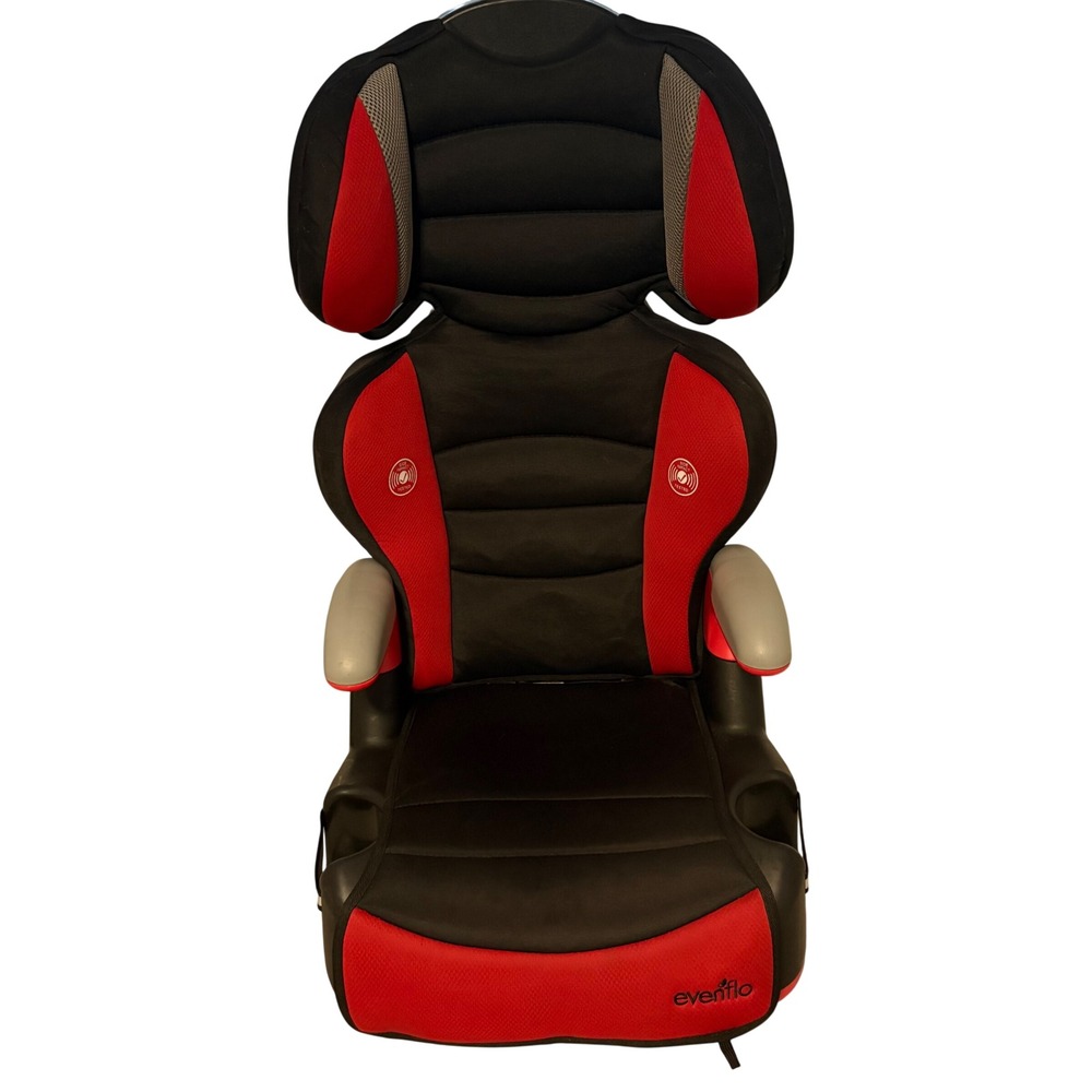 Evenflo Big Kid High Back 2-in-1 Booster Car Seat Black Red 30-110 lbs Safety